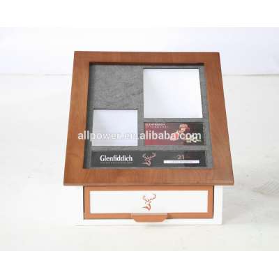 wooden boxes for spirit&wine storage/hight-end brochure pamphlet holder