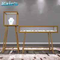 Luxury necklace shop jewelry display stand glass jewelry trade show displays